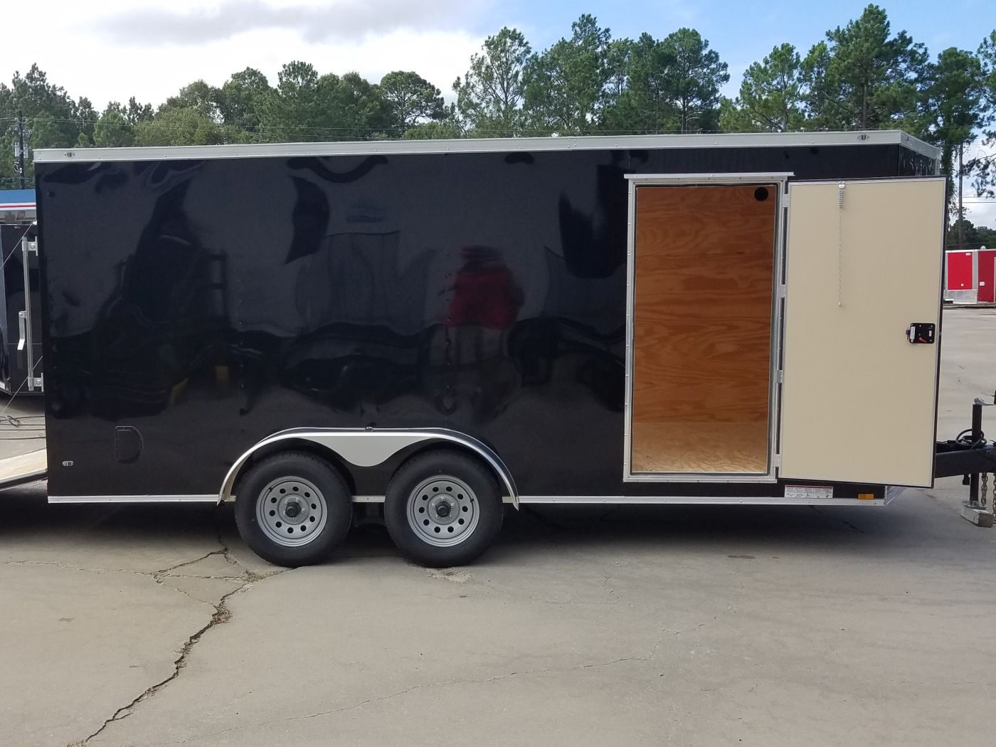 Diamond Cargo 7x16 TA Trailer - Black, Ramp, Side Door, Extra Height - Image 11