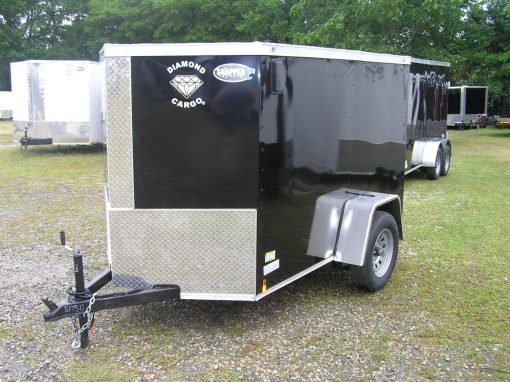 Diamond Cargo 5x8 SA Trailer - White, Rear Ramp, Side Door - Image 2