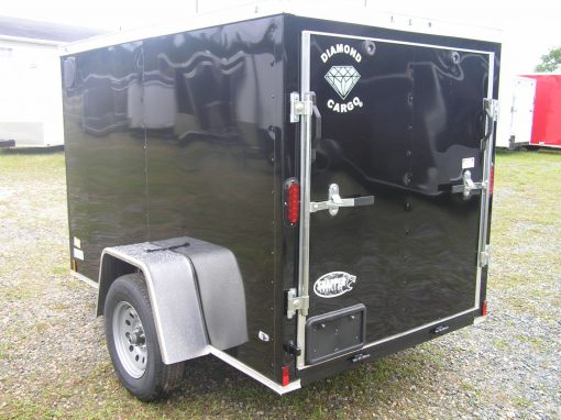 Diamond Cargo 5x8 SA Trailer - White, Rear Ramp, Side Door - Image 5