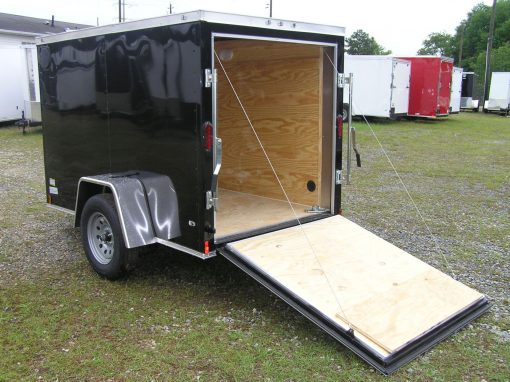 Diamond Cargo 5x8 SA Trailer - White, Rear Ramp, Side Door - Image 4