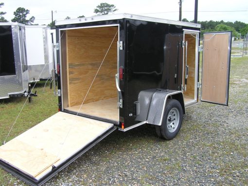 Diamond Cargo 5x8 SA Trailer - White, Rear Ramp, Side Door - Image 7