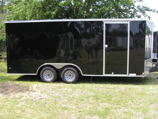 Diamond Cargo 8.5x18 TA Trailer - Black, Ramp, Side Door, D-Rings
