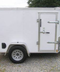 Diamond Cargo 5x8 SA Trailer - White, Ramp, Side Door