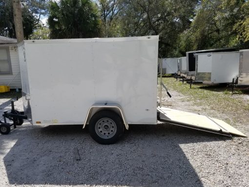 Diamond Cargo 5x8 SA Trailer - White, Ramp - Image 4