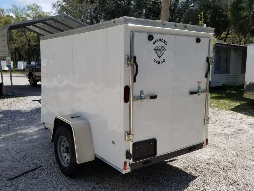 Diamond Cargo 5x8 SA Trailer - White, Ramp - Image 7