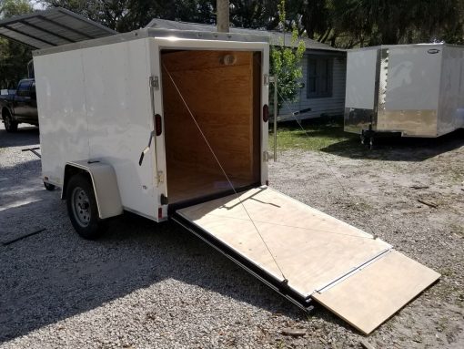Diamond Cargo 5x8 SA Trailer - White, Ramp - Image 6
