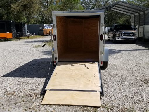 Diamond Cargo 5x8 SA Trailer - White, Ramp - Image 8