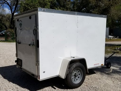 Diamond Cargo 5x8 SA Trailer - White, Ramp - Image 11