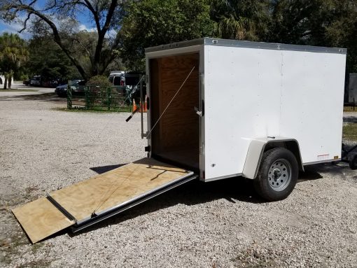 Diamond Cargo 5x8 SA Trailer - White, Ramp - Image 10