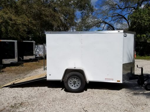 Diamond Cargo 5x8 SA Trailer - White, Ramp - Image 12