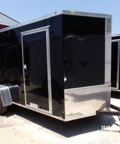 Diamond Cargo 6x12 SA Trailer - Black, Barn Doors, Side Door, Extra Height