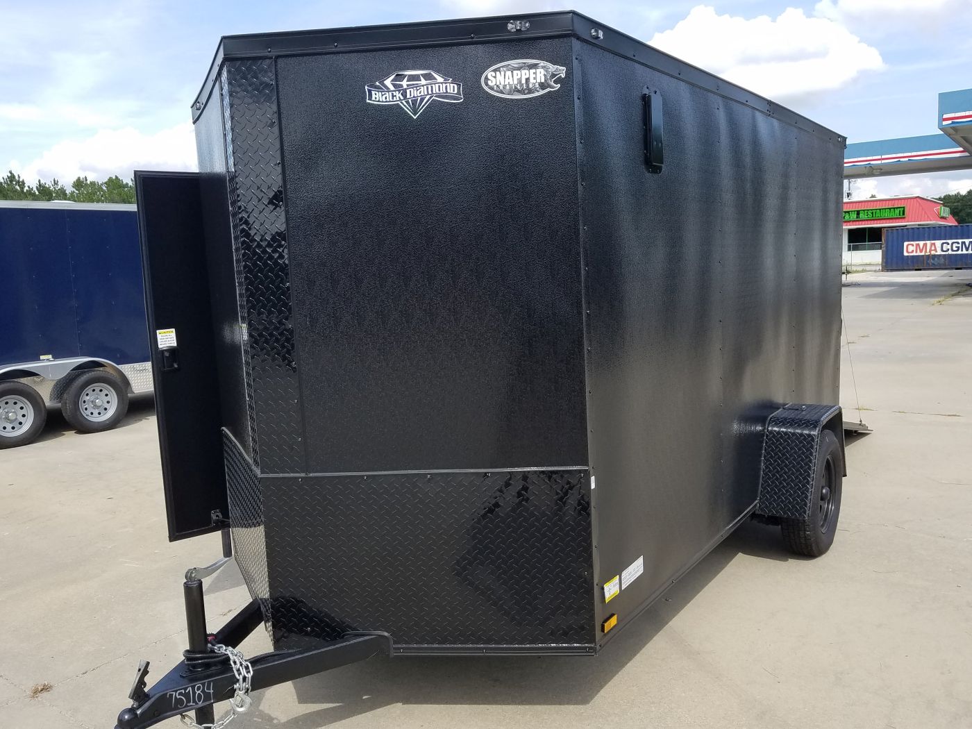 Diamond Cargo 6x12 SA Trailer - Embossed Black, Ramp, Side Door, Extra Height, Blackout - Image 2