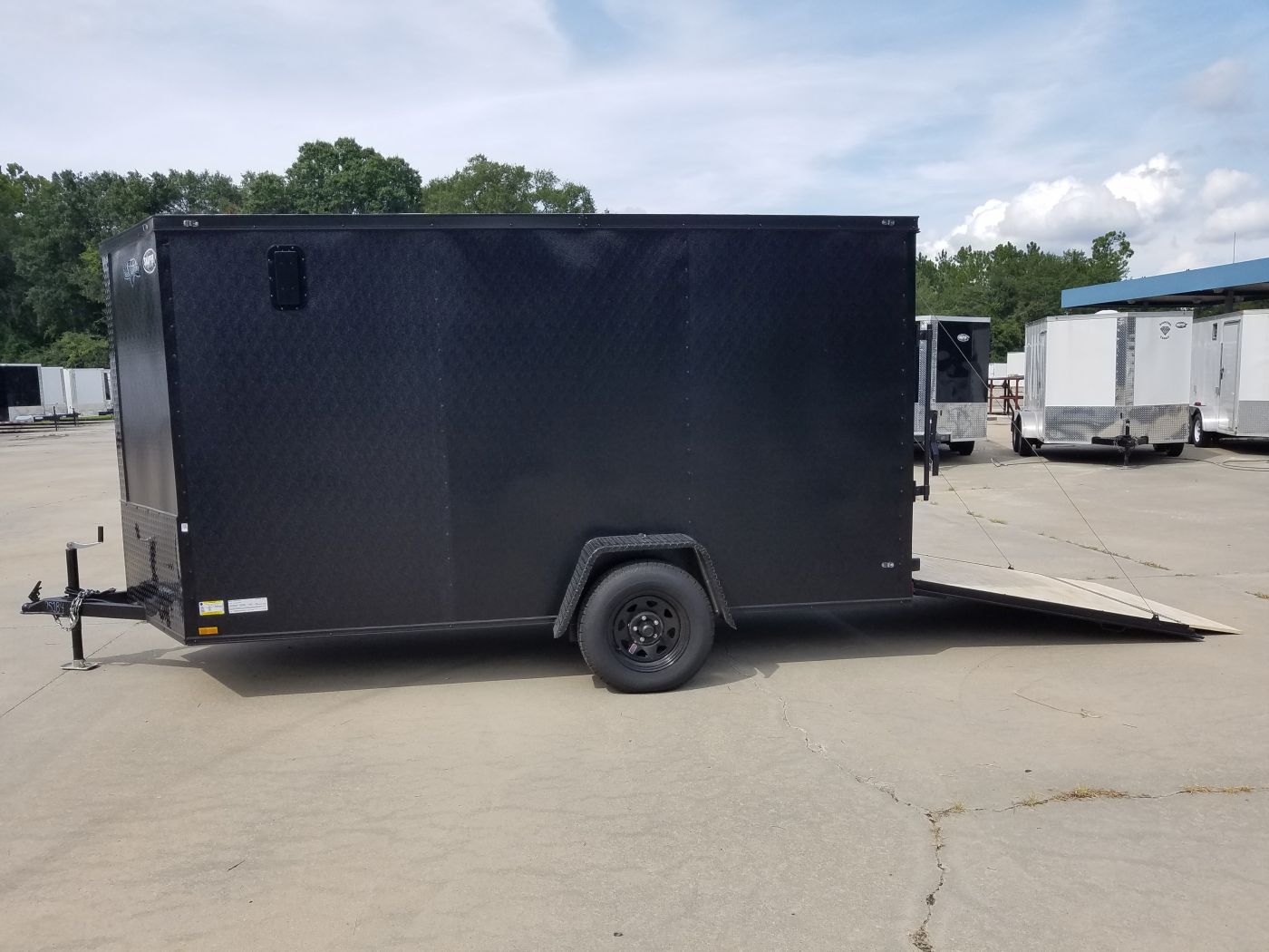 Diamond Cargo 6x12 SA Trailer - Embossed Black, Ramp, Side Door, Extra Height, Blackout - Image 4