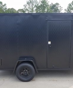 Diamond Cargo 6x12 SA Trailer - Embossed Black, Ramp, Side Door, Extra Height, Blackout