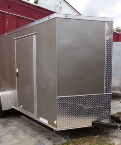 Diamond Cargo 6x12 SA Trailer - Pewter, Ramp, Side Door, Extra Height