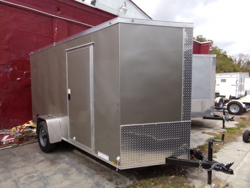 Diamond Cargo 6x12 SA Trailer - Pewter, Ramp, Side Door, Extra Height