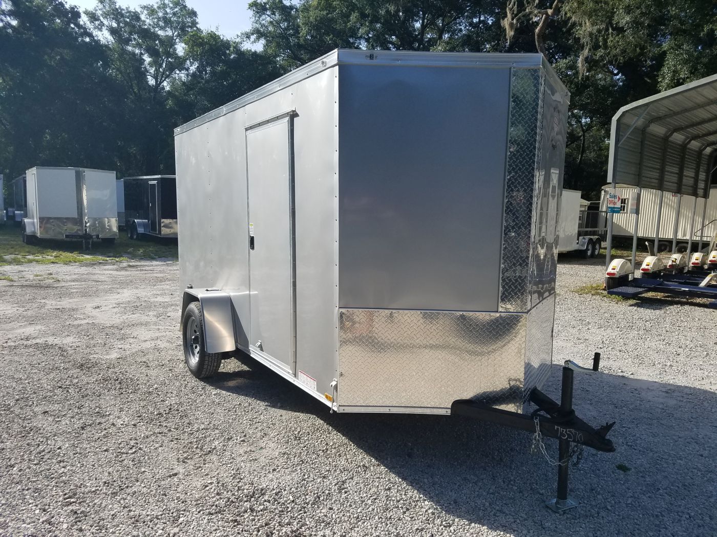 Diamond Cargo 6x12 SA Trailer - Silver Frost, Ramp, Side Door, Extra Height - Image 16