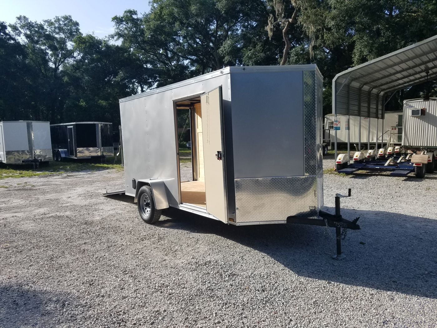 Diamond Cargo 6x12 SA Trailer - Silver Frost, Ramp, Side Door, Extra Height - Image 14