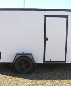 Diamond Cargo 6x12 SA Trailer - Embossed White, Ramp, Side Door, Extra Height, Blackout