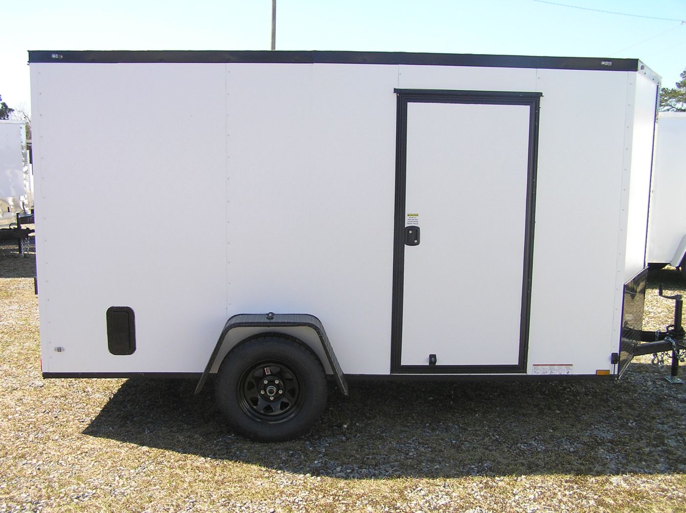 Diamond Cargo 6x12 SA Trailer - Embossed White, Ramp, Side Door, Extra Height, Blackout