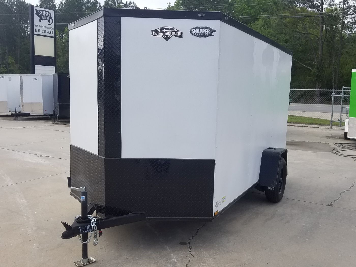 Diamond Cargo 6x12 SA Trailer - Embossed White, Ramp, Side Door, Extra Height, Blackout - Image 3