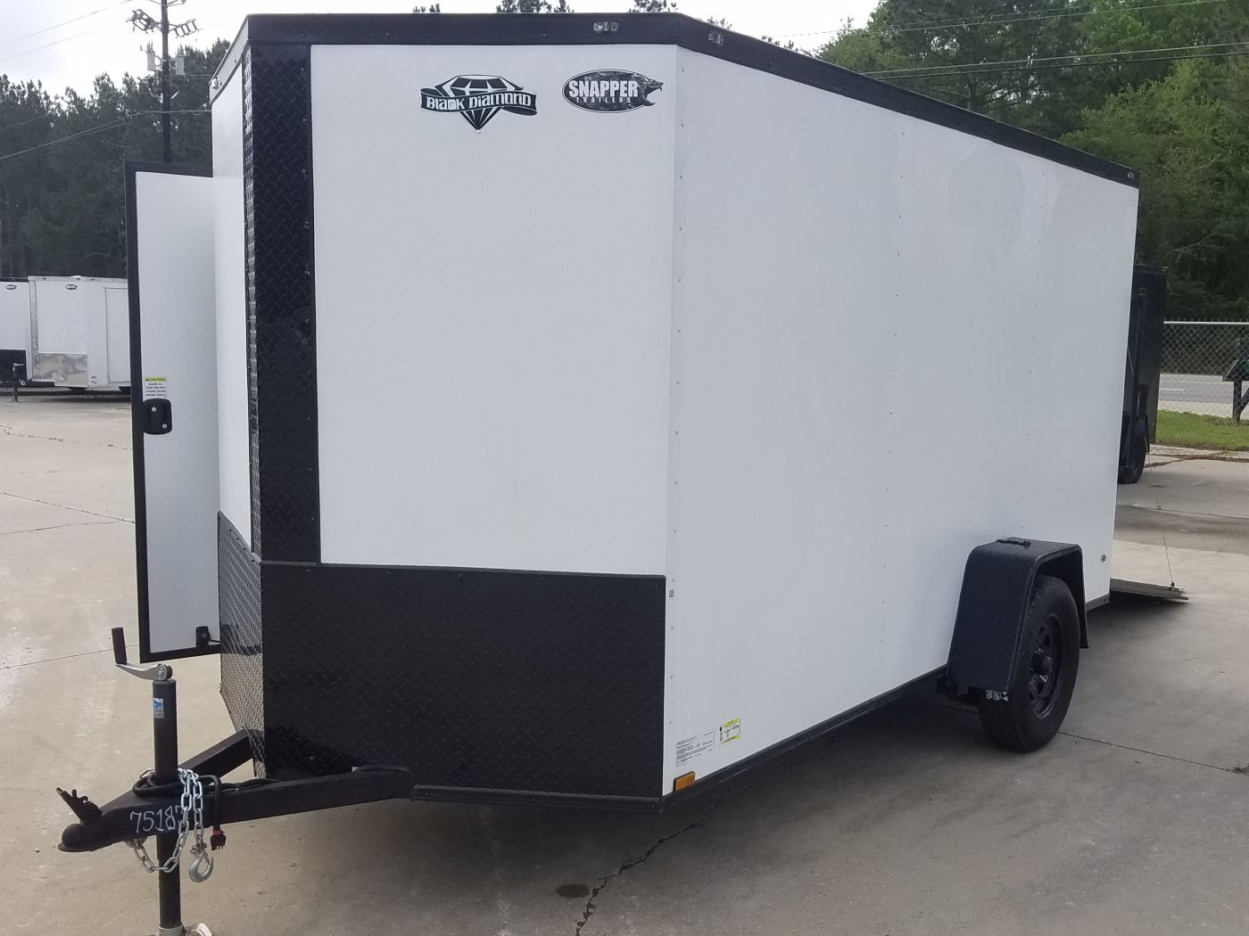 Diamond Cargo 6x12 SA Trailer - Embossed White, Ramp, Side Door, Extra Height, Blackout - Image 2