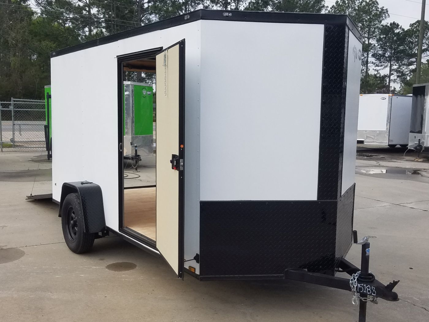 Diamond Cargo 6x12 SA Trailer - Embossed White, Ramp, Side Door, Extra Height, Blackout - Image 14