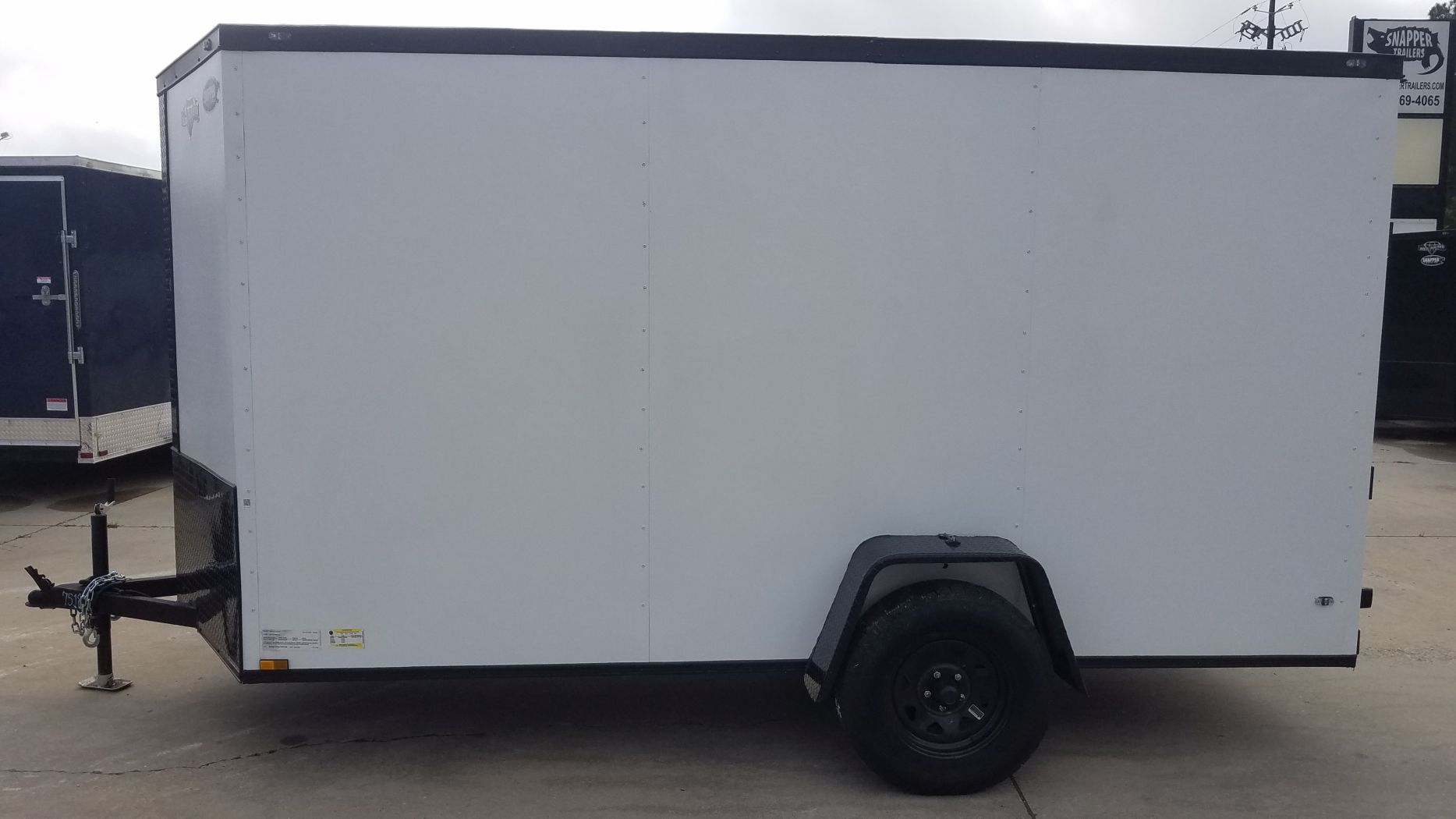 Diamond Cargo 6x12 SA Trailer - Embossed White, Ramp, Side Door, Extra Height, Blackout - Image 5