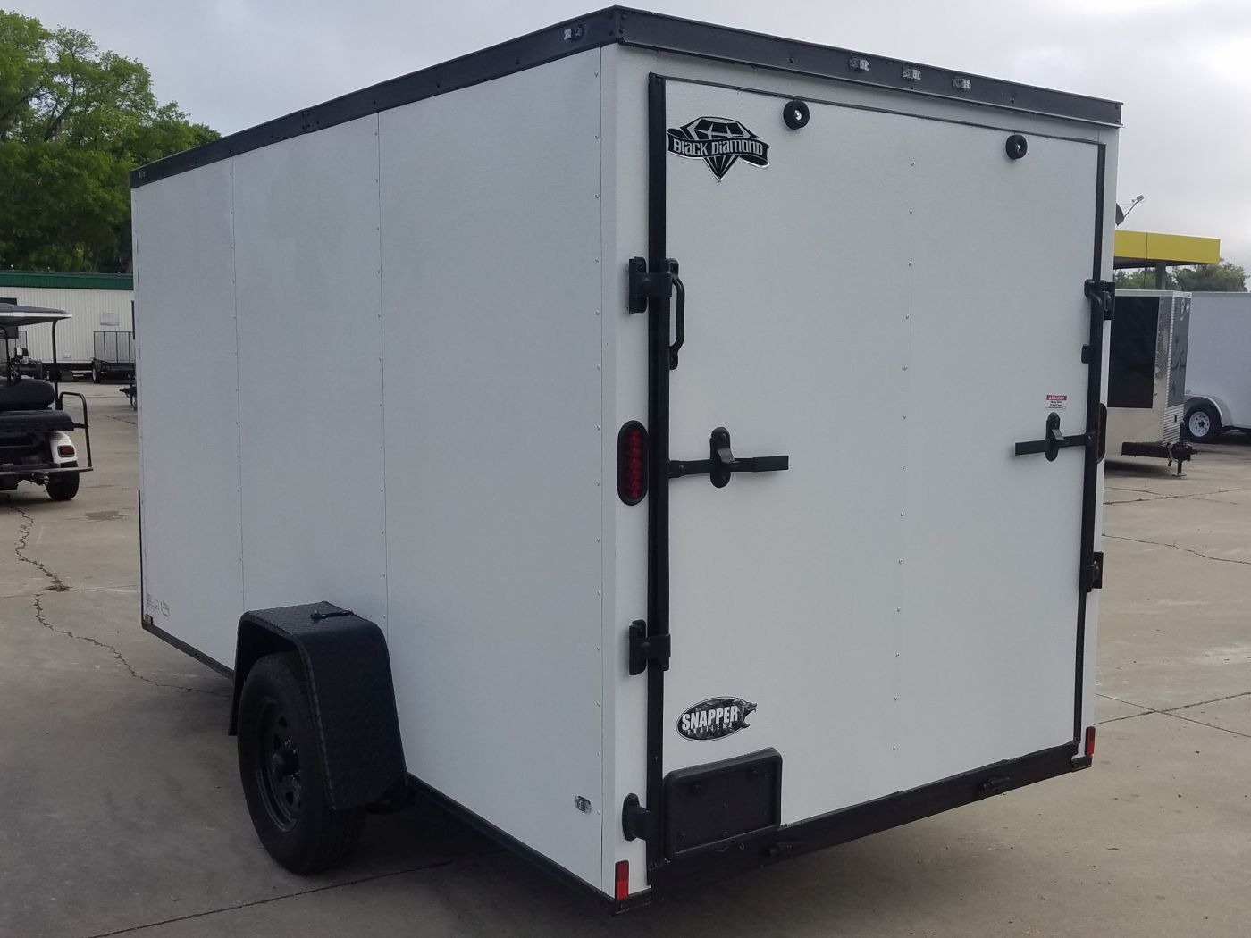 Diamond Cargo 6x12 SA Trailer - Embossed White, Ramp, Side Door, Extra Height, Blackout - Image 7