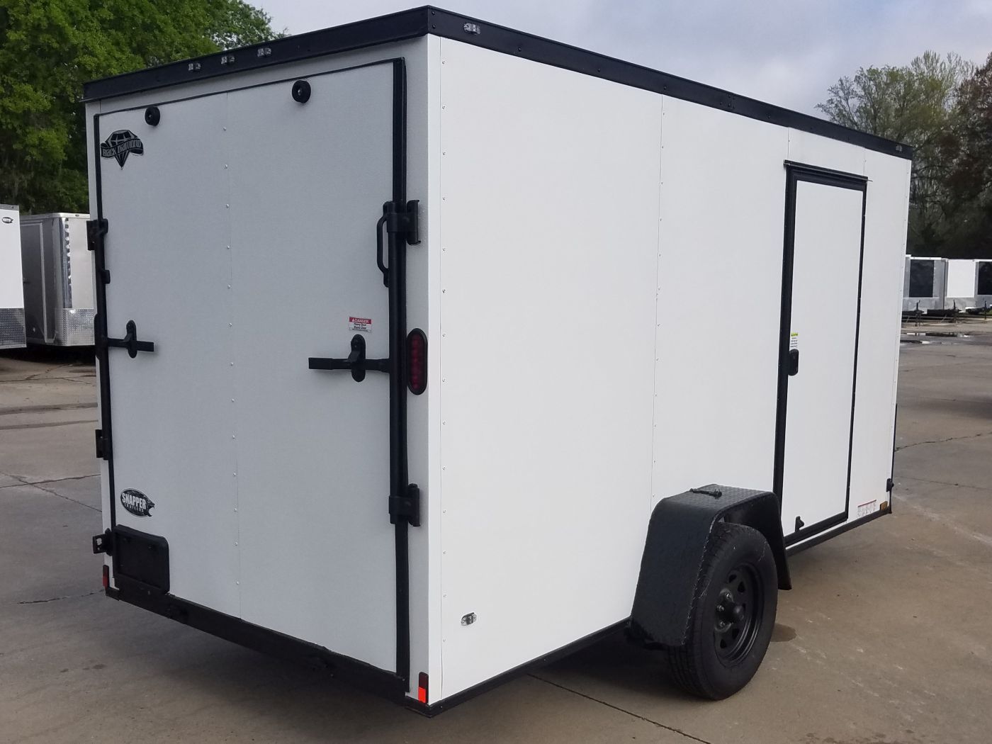 Diamond Cargo 6x12 SA Trailer - Embossed White, Ramp, Side Door, Extra Height, Blackout - Image 11