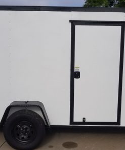 Diamond Cargo 6x12 SA Trailer - Embossed White, Ramp, Side Door, Extra Height, Blackout