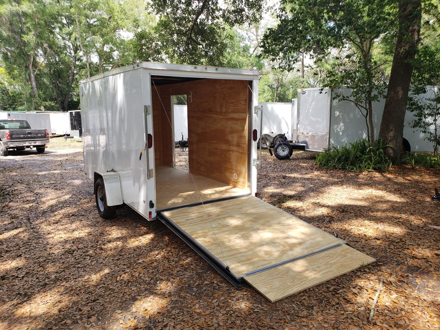 Diamond Cargo 6x12 SA Trailer - White, Ramp, Side Door, Extra Height - Image 5