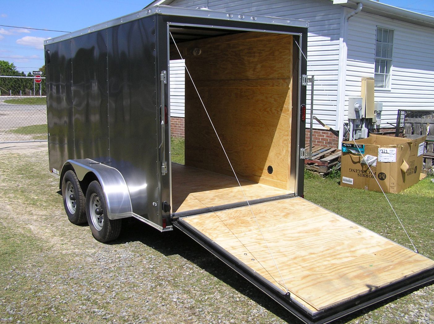 Diamond Cargo 6x12 TA Trailer - Charcoal, Ramp, Side Door, Extra Height. Insulated - Image 4