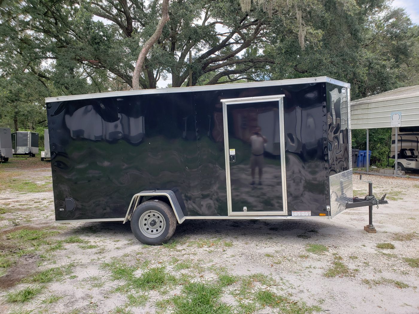 Diamond Cargo 6x14 SA Trailer - Black, Ramp, Side Door, Extra Height, Insulated