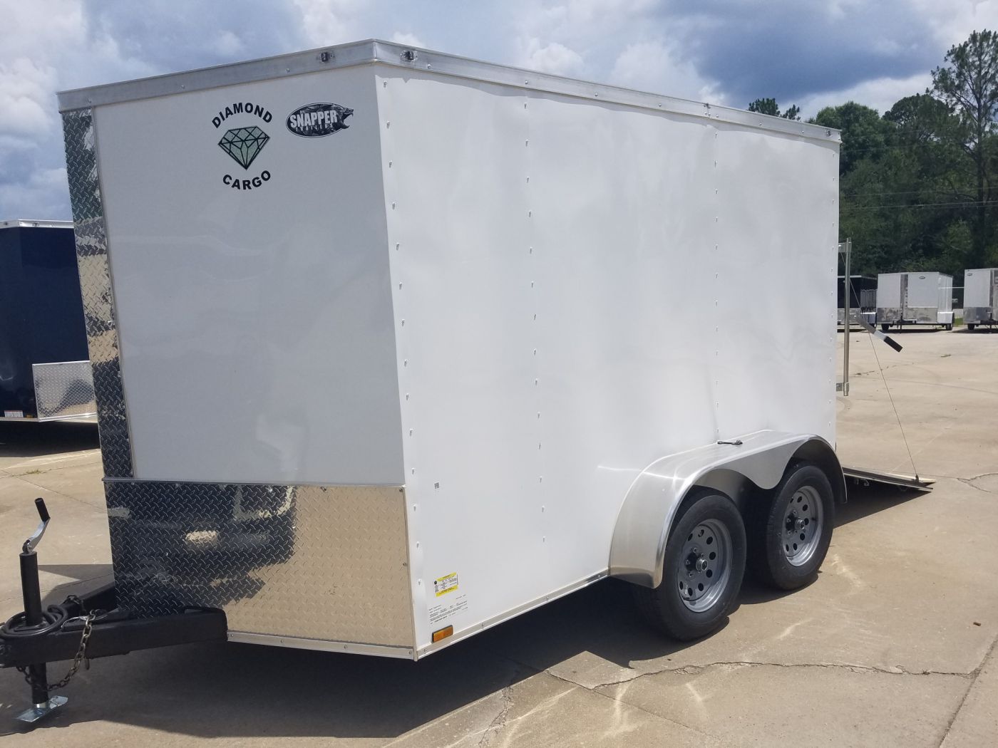Diamond Cargo 7x10 TA Trailer - White, Ramp, Side Door, Extra Height - Image 2