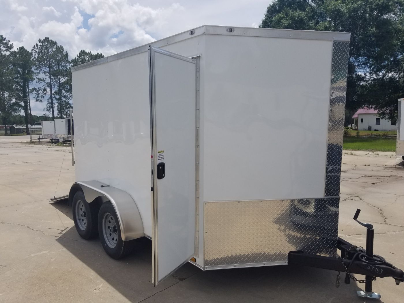 Diamond Cargo 7x10 TA Trailer - White, Ramp, Side Door, Extra Height - Image 14