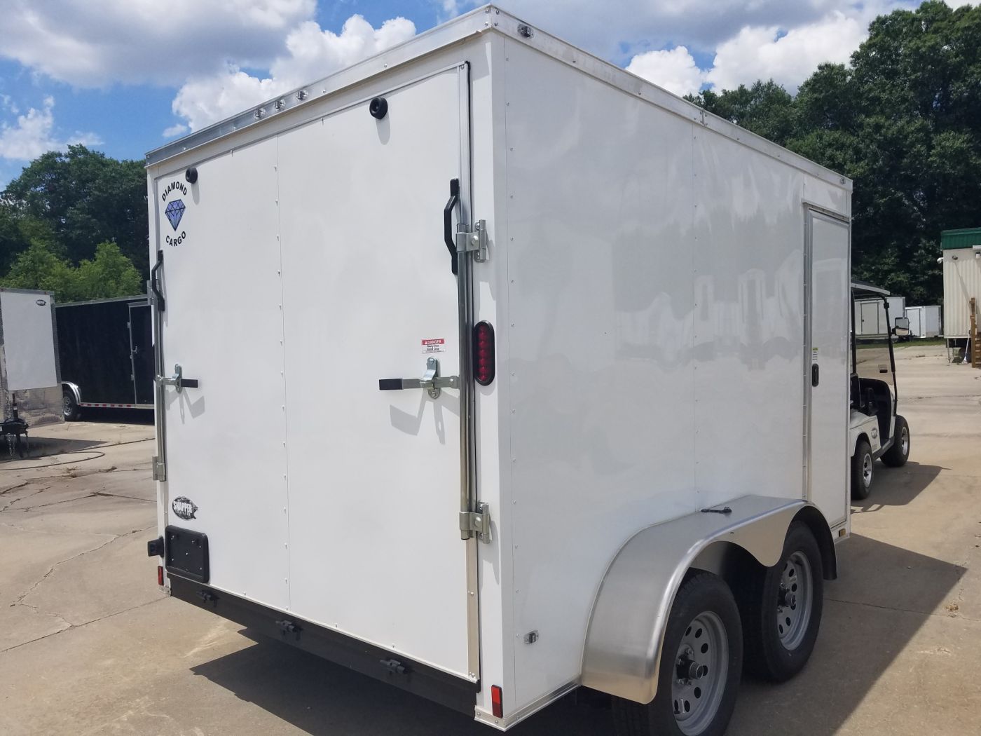 Diamond Cargo 7x10 TA Trailer - White, Ramp, Side Door, Extra Height - Image 11