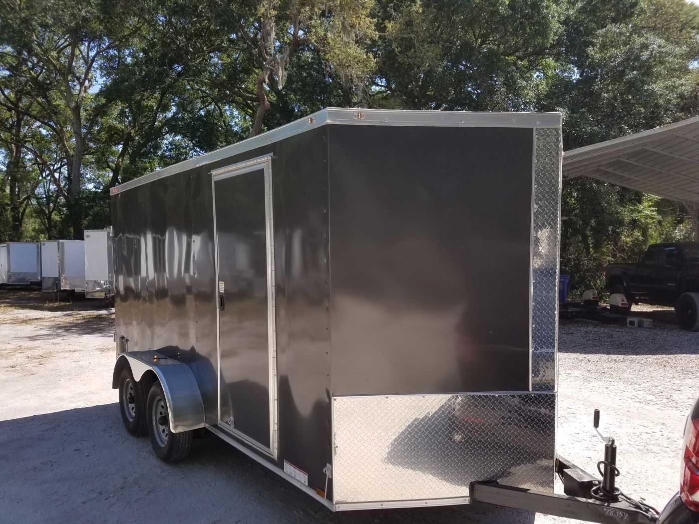 Diamond Cargo 7x14 TA Trailer - Charcoal Gray, Barn Doors, Side Door, Extra Height, Insulated - Image 14