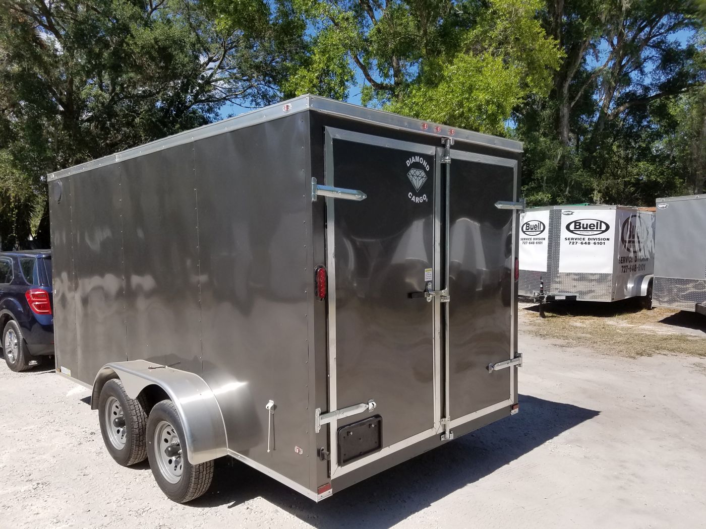 Diamond Cargo 7x14 TA Trailer - Charcoal Gray, Barn Doors, Side Door, Extra Height, Insulated - Image 6