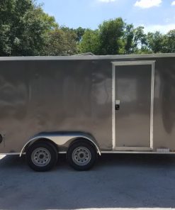 Diamond Cargo 7x14 TA Trailer - Charcoal Gray, Barn Doors, Side Door, Extra Height, Insulated