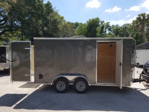 Diamond Cargo 7x14 TA Trailer - Charcoal Gray, Barn Doors, Side Door, Extra Height, Insulated - Image 11
