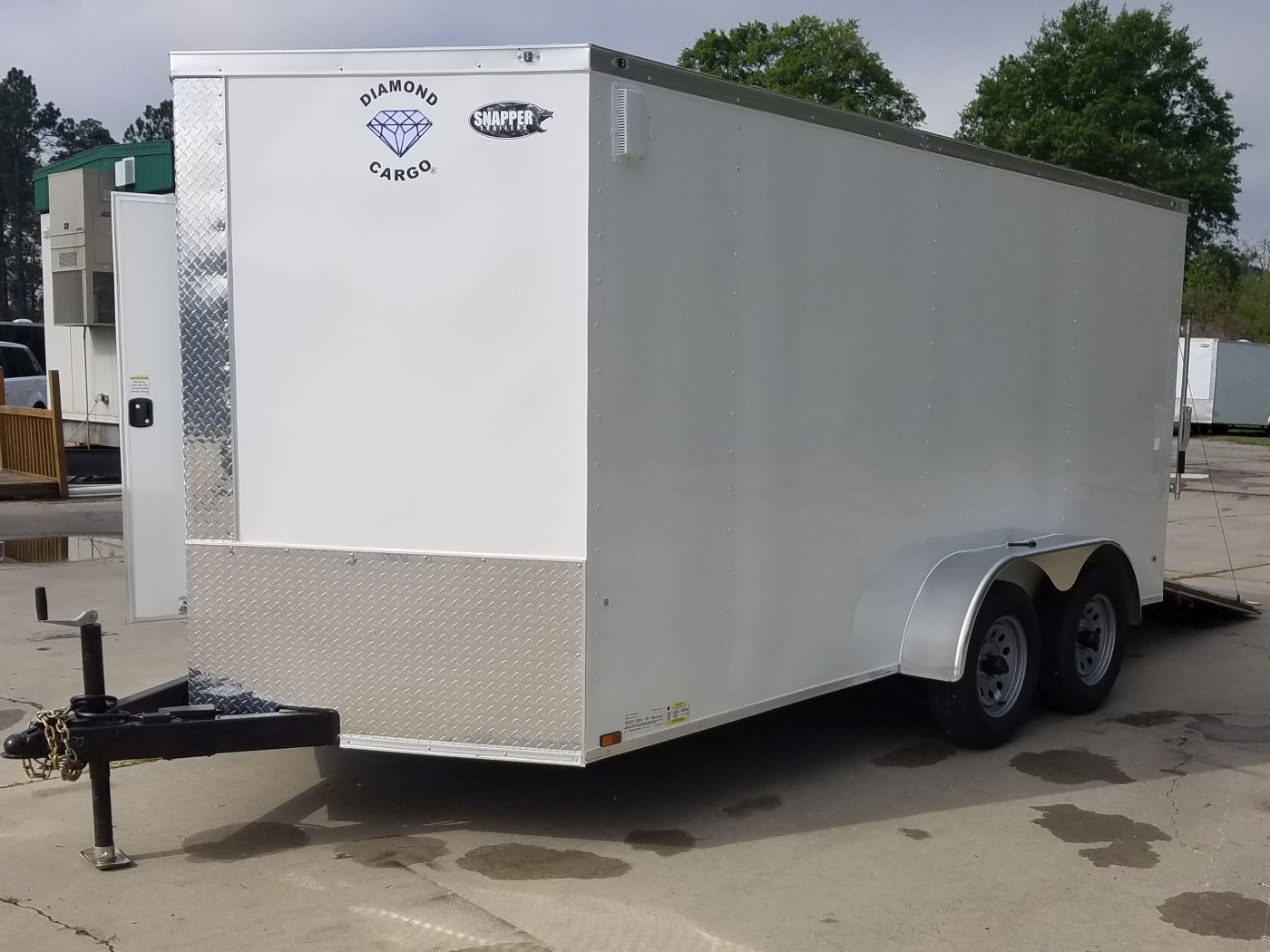 Diamond Cargo 7x14 TA Trailer - White, Ramp, Side Door, Extra Height - Image 2