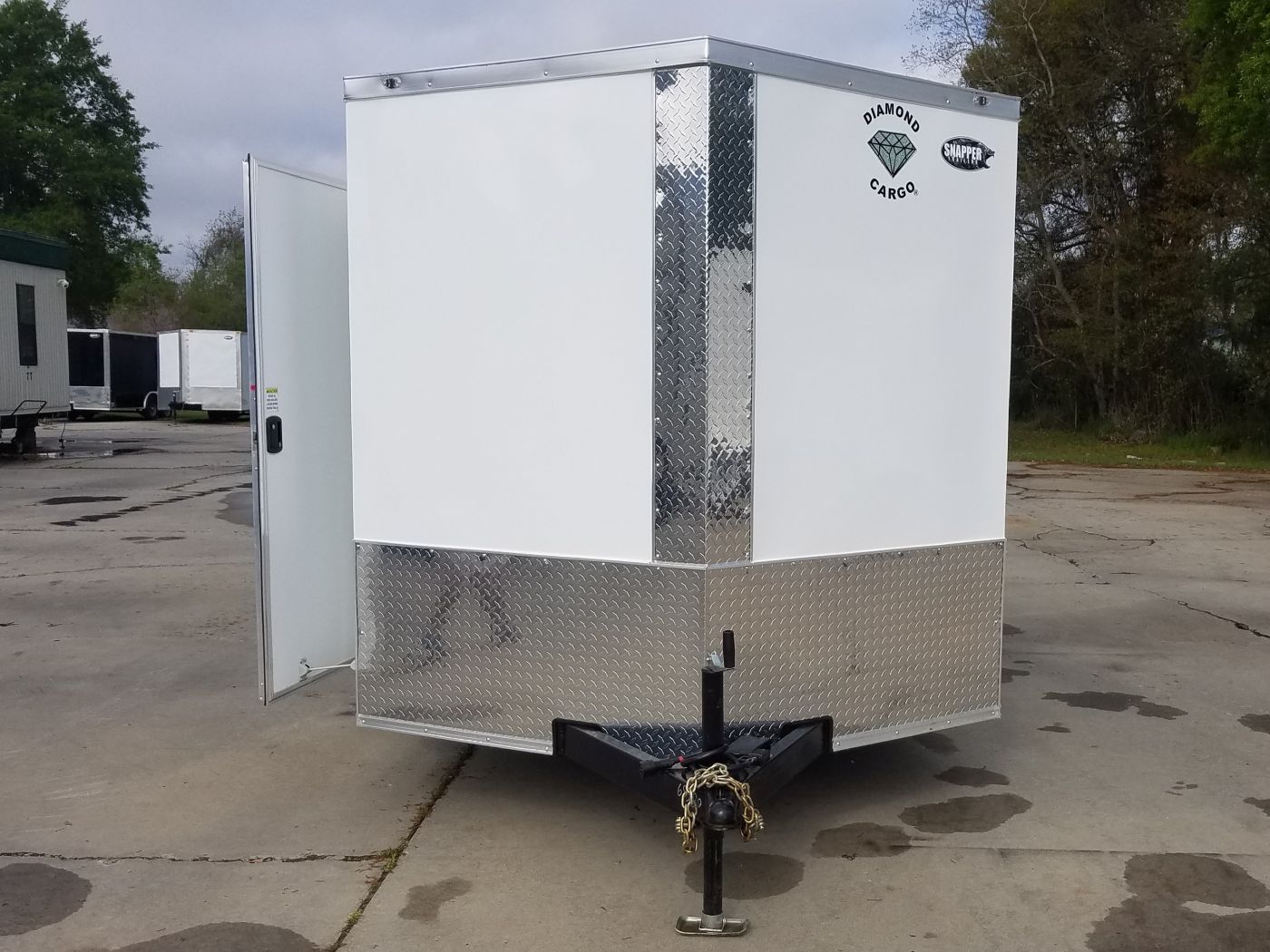 Diamond Cargo 7x14 TA Trailer - White, Ramp, Side Door, Extra Height - Image 15