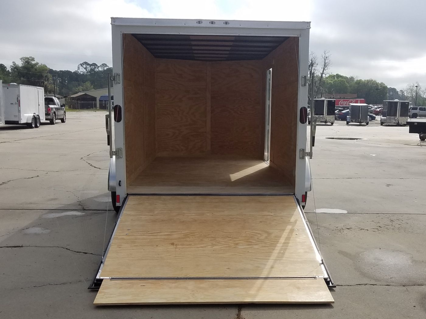 Diamond Cargo 7x14 TA Trailer - White, Ramp, Side Door, Extra Height - Image 8