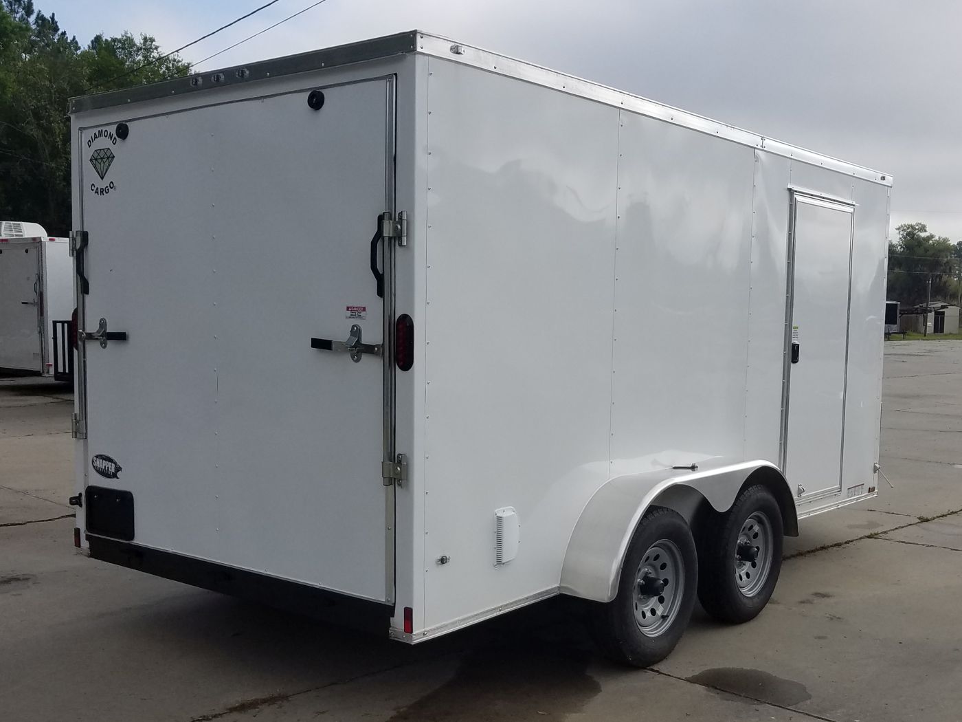 Diamond Cargo 7x14 TA Trailer - White, Ramp, Side Door, Extra Height - Image 11