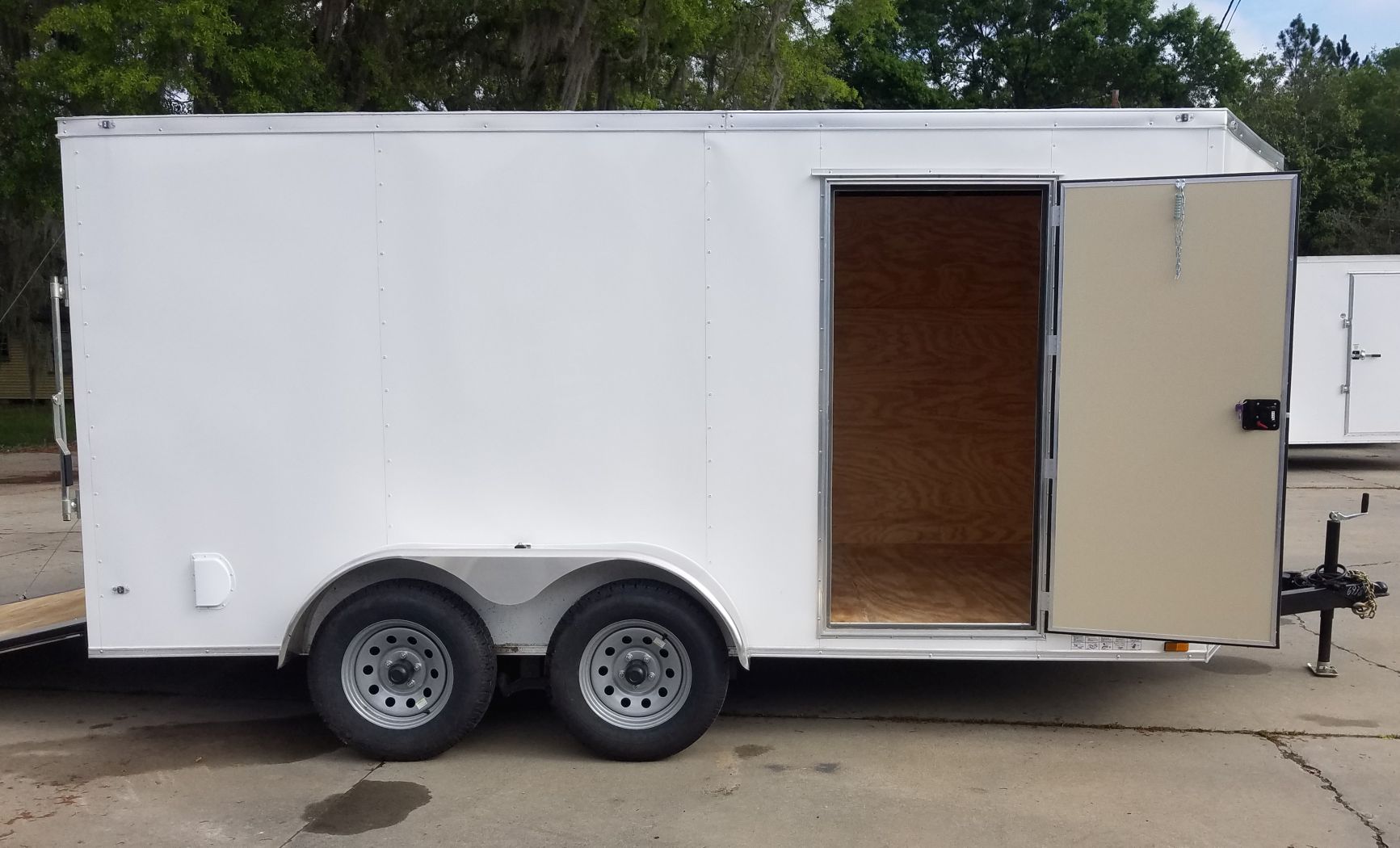 Diamond Cargo 7x14 TA Trailer - White, Ramp, Side Door, Extra Height - Image 12