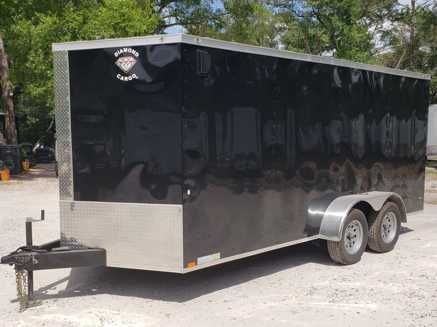 Diamond Cargo 7x16 TA Trailer - Black, Ramp, Side Door, Extra Height - Image 3