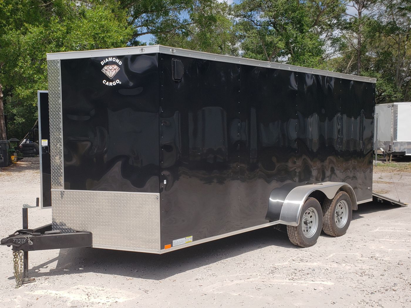 Diamond Cargo 7x16 TA Trailer - Black, Ramp, Side Door, Extra Height - Image 2