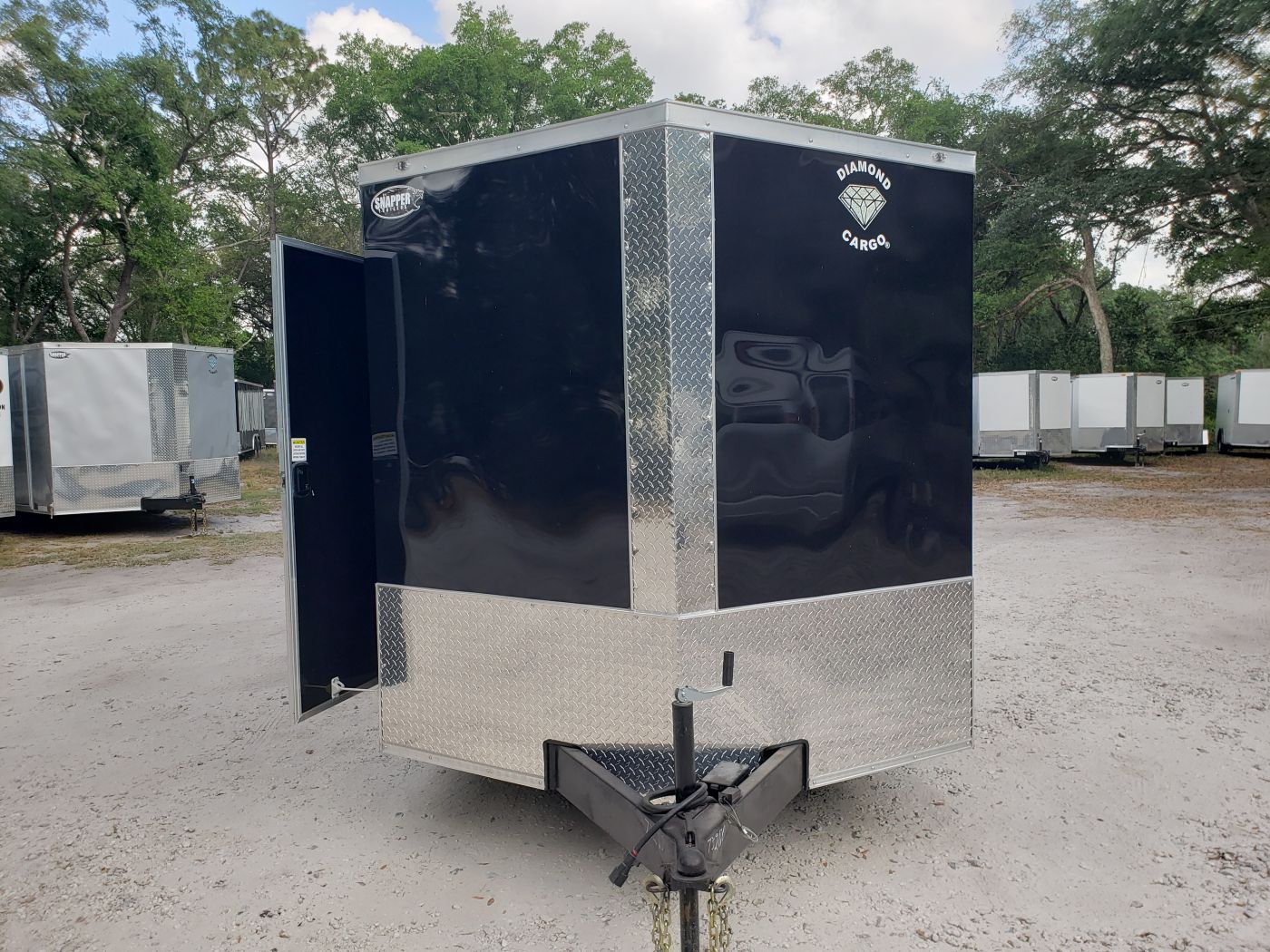 Diamond Cargo 7x16 TA Trailer - Black, Ramp, Side Door, Extra Height - Image 15