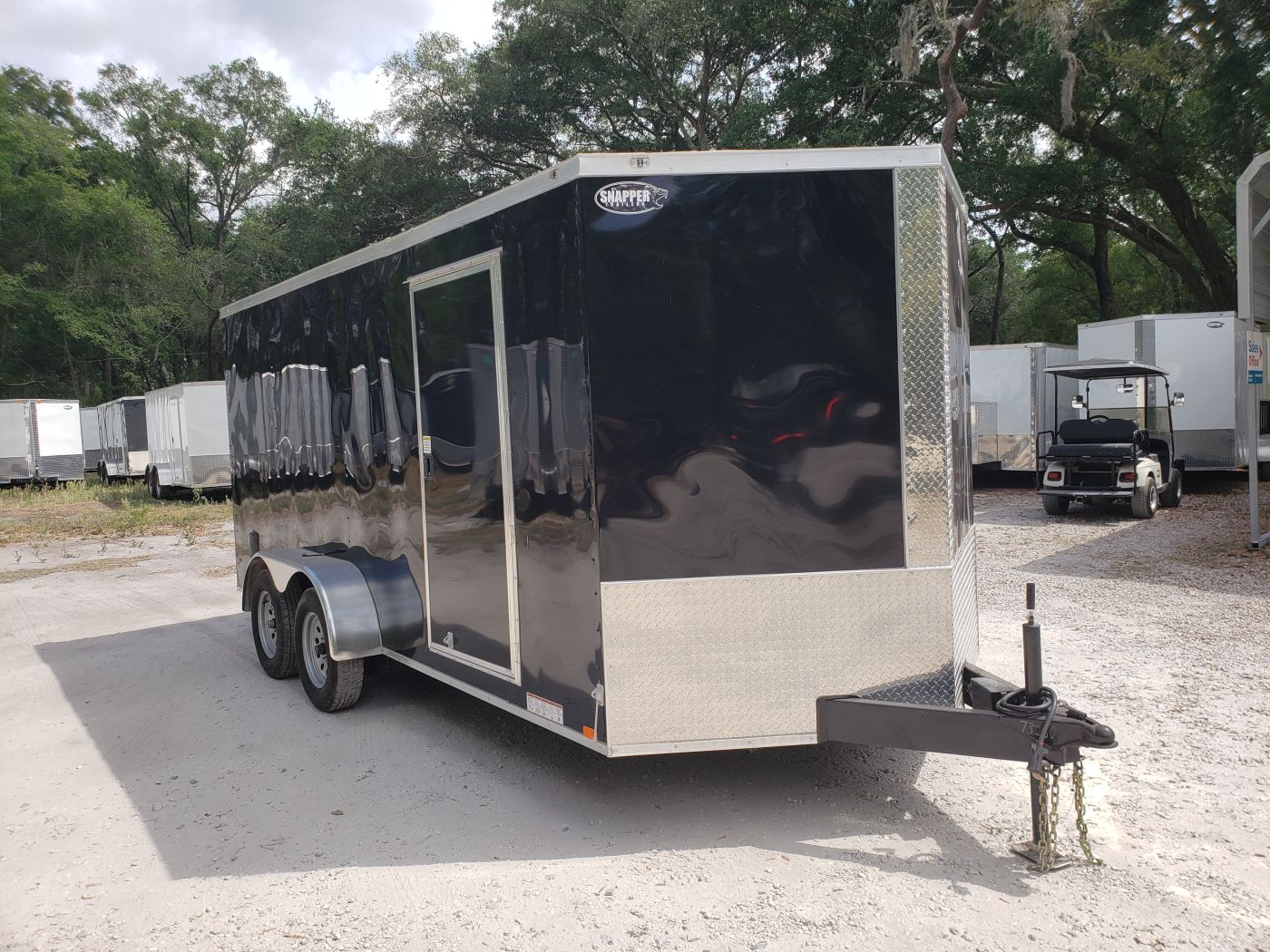 Diamond Cargo 7x16 TA Trailer - Black, Ramp, Side Door, Extra Height - Image 16